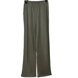 Woman Within Green Elastic Waist Pocketed Pants Size 12 Tall